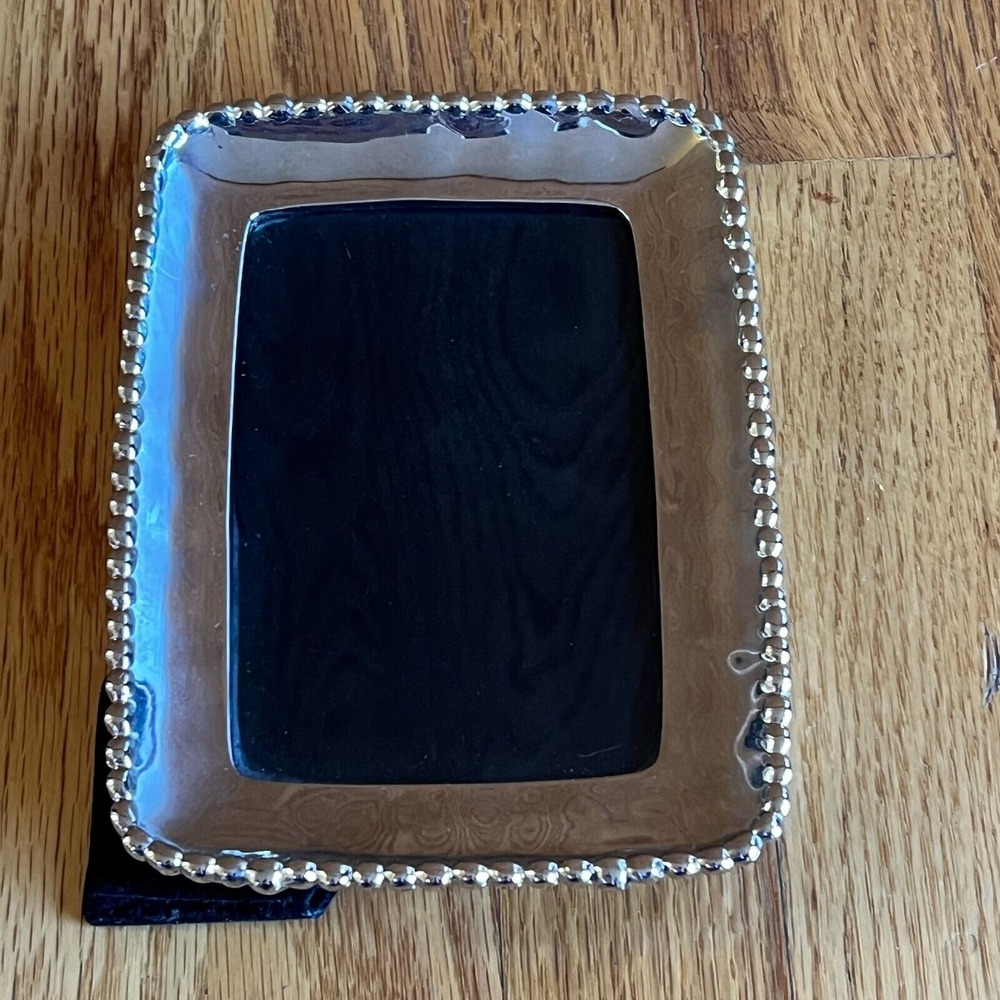 Michael Aram Molten Beaded Picture Frame Silver Tone 7.5x6"